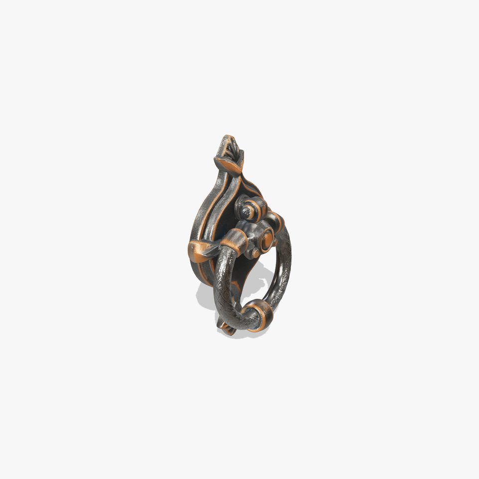 Rustic Iron Door Knocker Ring Style model pack